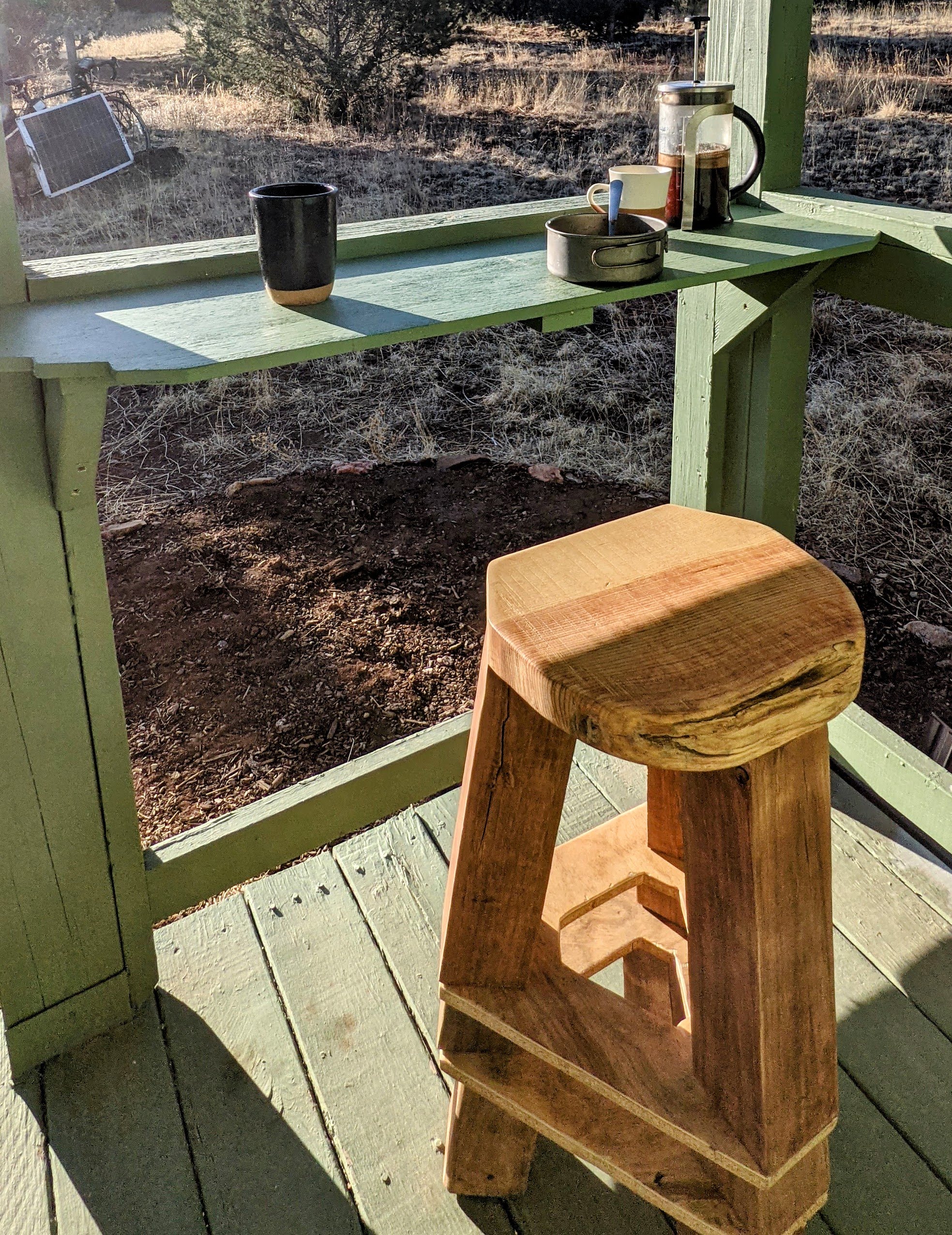 stool in place with counter